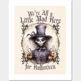 Halloween Mad Hatter Skull Grin Creepy Design Posters and Art